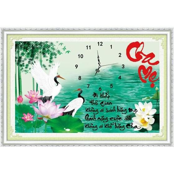 Tranh thêu chữ thập Cha mẹ DLH-222766