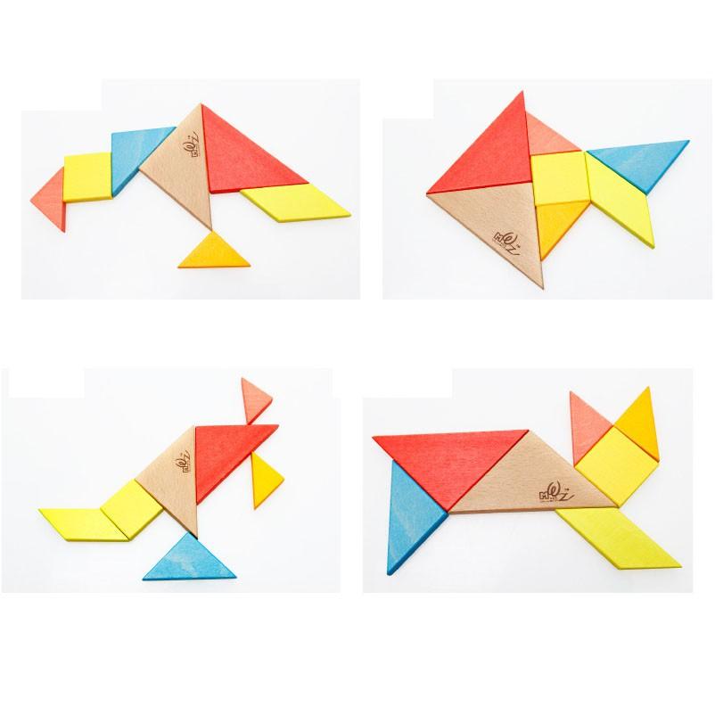 Đồ chơi giáo dục xếp hình Tangram bằng gỗ cho trẻ phát triển tư duy - Đồ chơi gỗ thông minh