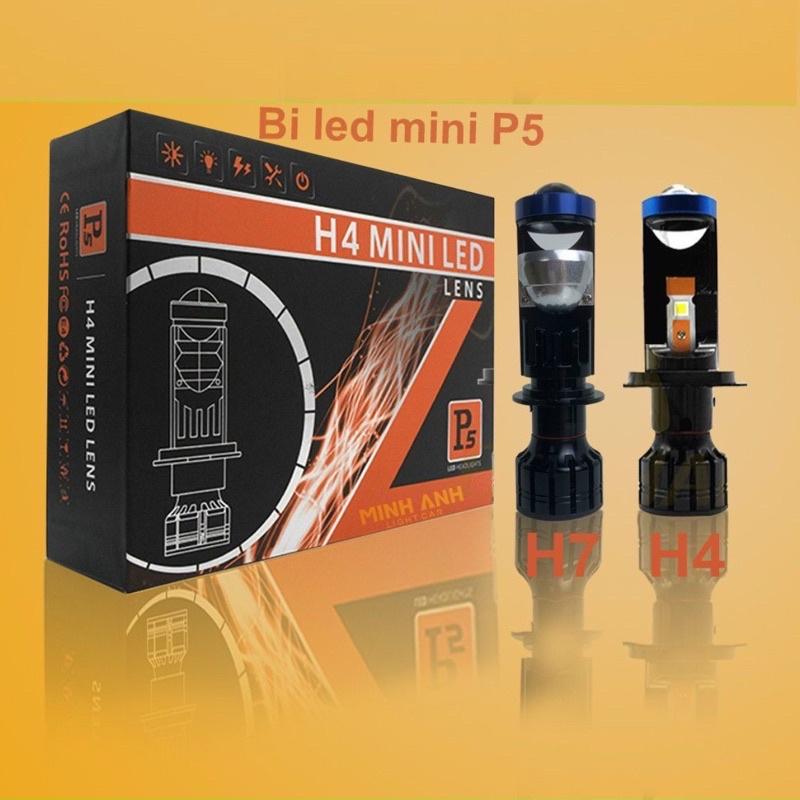 Bi cầu Titan mini P5 chip CREE lắp cho Xe máy, Ô tô chân H4. Công suất 40W độ sáng 6000LM.