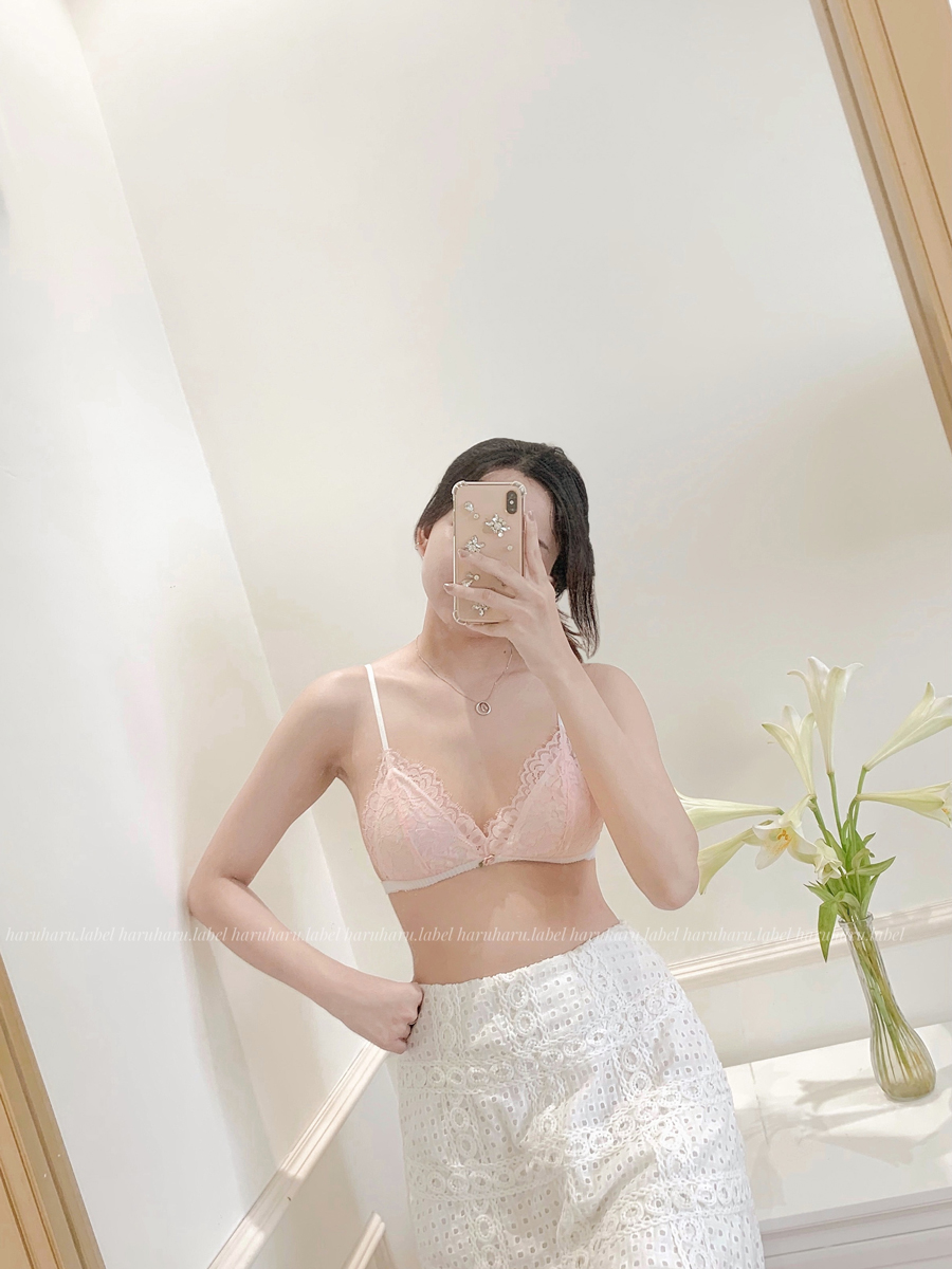 Blush - Áo lót ren mềm mại màu hồng Haruharulabel