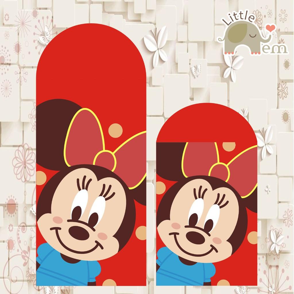 Set 10 phong bao lì xì đỏ Mickey