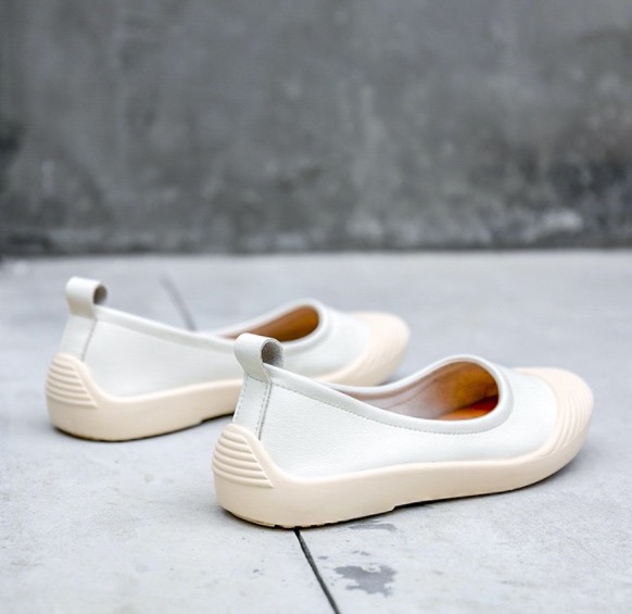 Giày Slip on da cao cấp siêu mềm màu trắng