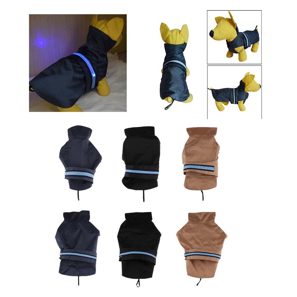 Pet dogs waterproof clothing with LED light reflective strips