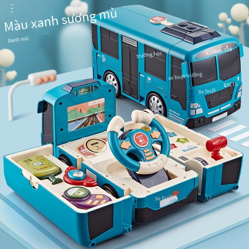 Phong cách mới nhất thông minh giáo dục sớm xe buýt bé biến dạng xe buýt xe ô tô lớn quà tặng mô phỏng giả đồ chơi lái xe