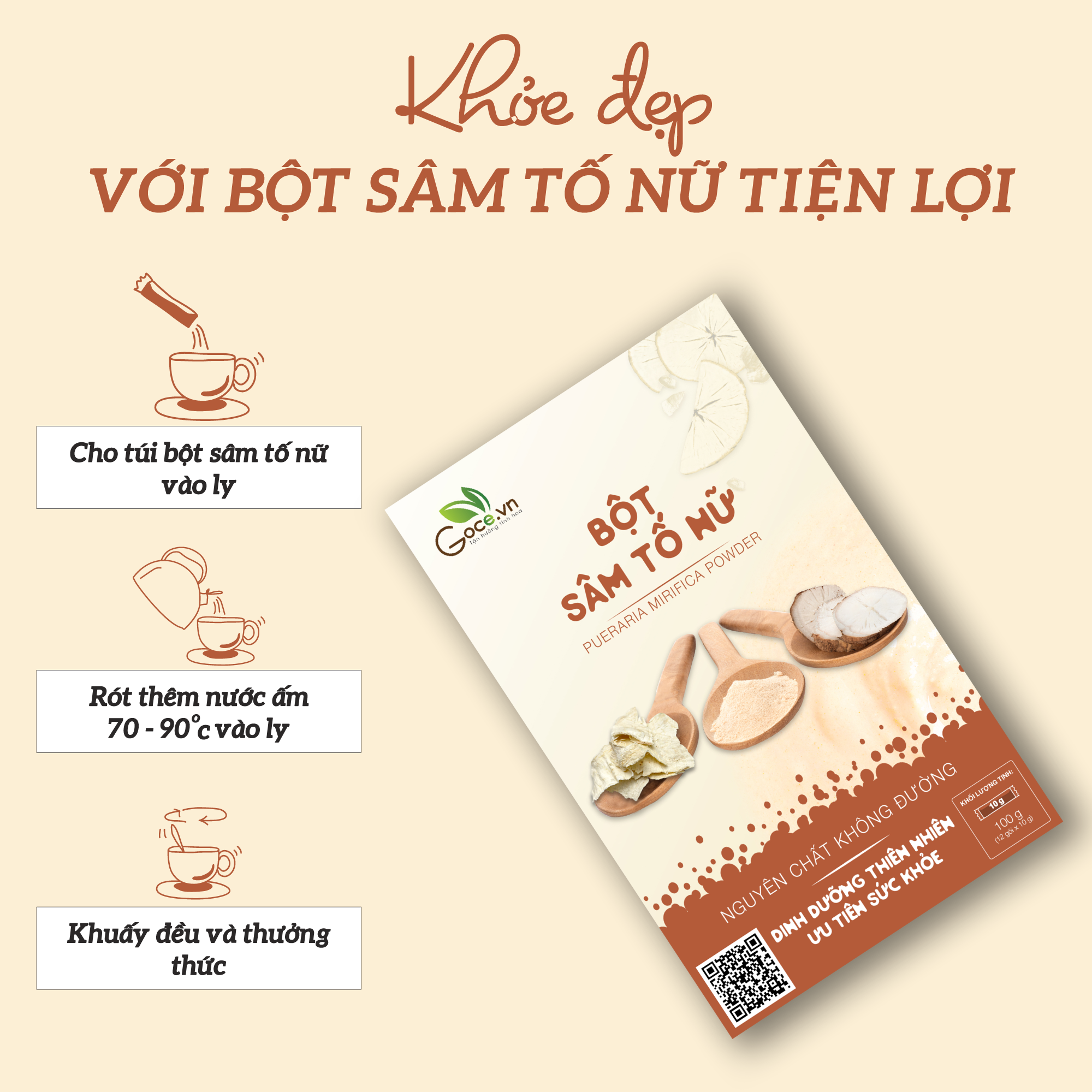 Bột sâm tố nữ nguyên chất Goce - 120g
