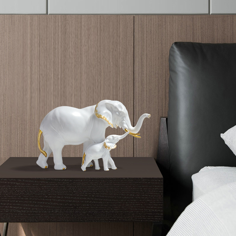Tượng Mẹ Con Voi Décor-Quà Tặng -Trang Trí Nhà Cửa