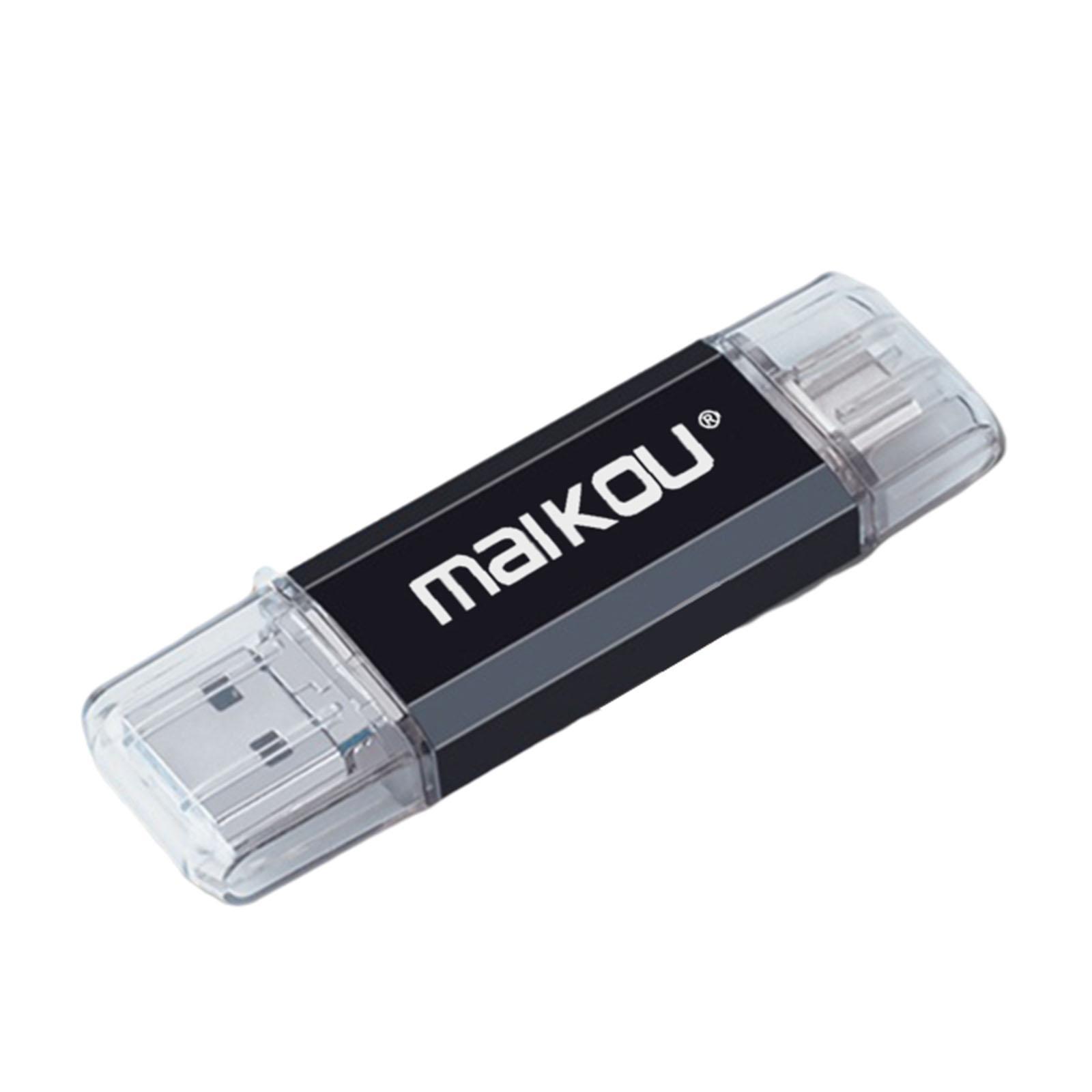 Portable 3 in 1 64GB USB3.0 Flash Drive Type- USB Memory Stick Black