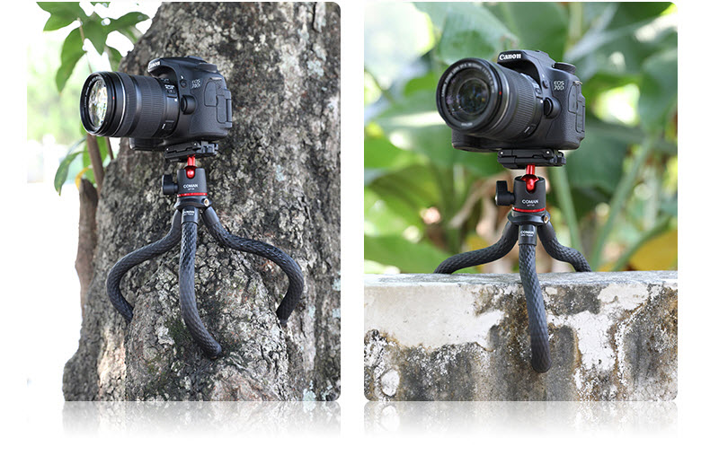 Tripod bạch tuột 3 chân MT35 xoay 360 độ siêu chắc cho máy ảnh, điện thoại - Chân đế uốn dẻo có thước đo cân bằng tích hợp sẵn giá đỡ điện thoại AnZ