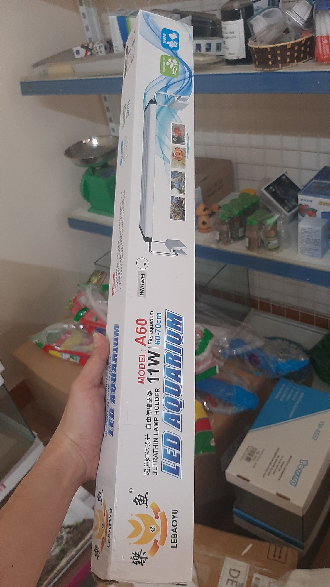 Đèn led 3 màu thủy sinh, đèn led bể cá mini, đèn hồ cá, A60 cho bể dài từ 60-70 cm