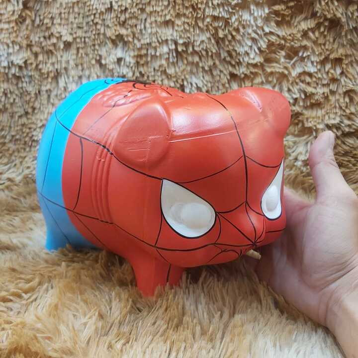 Lợn đất tiết kiệm tiền mẫu Spider Man size trung – ống heo làm quà sinh nhật – mang lại may mắn, tài lộc