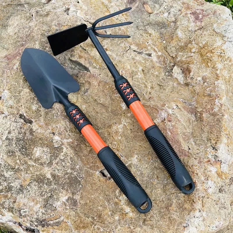 Bộ 4 Dụng Cụ Làm Vườn Mini Thép Sơn Tĩnh Điện Bền Đẹp – Xẻng Cào Cuốc 2 Đầu Tay Cầm Bọc Cao Su Chống Trượt – Dụng Cụ Trồng Hoa Rau Cây Cảnh, Đào Xới Đất Chăm Sóc Vườn Tại Nhà - HÀNG CHINH HÃNG MINIIN