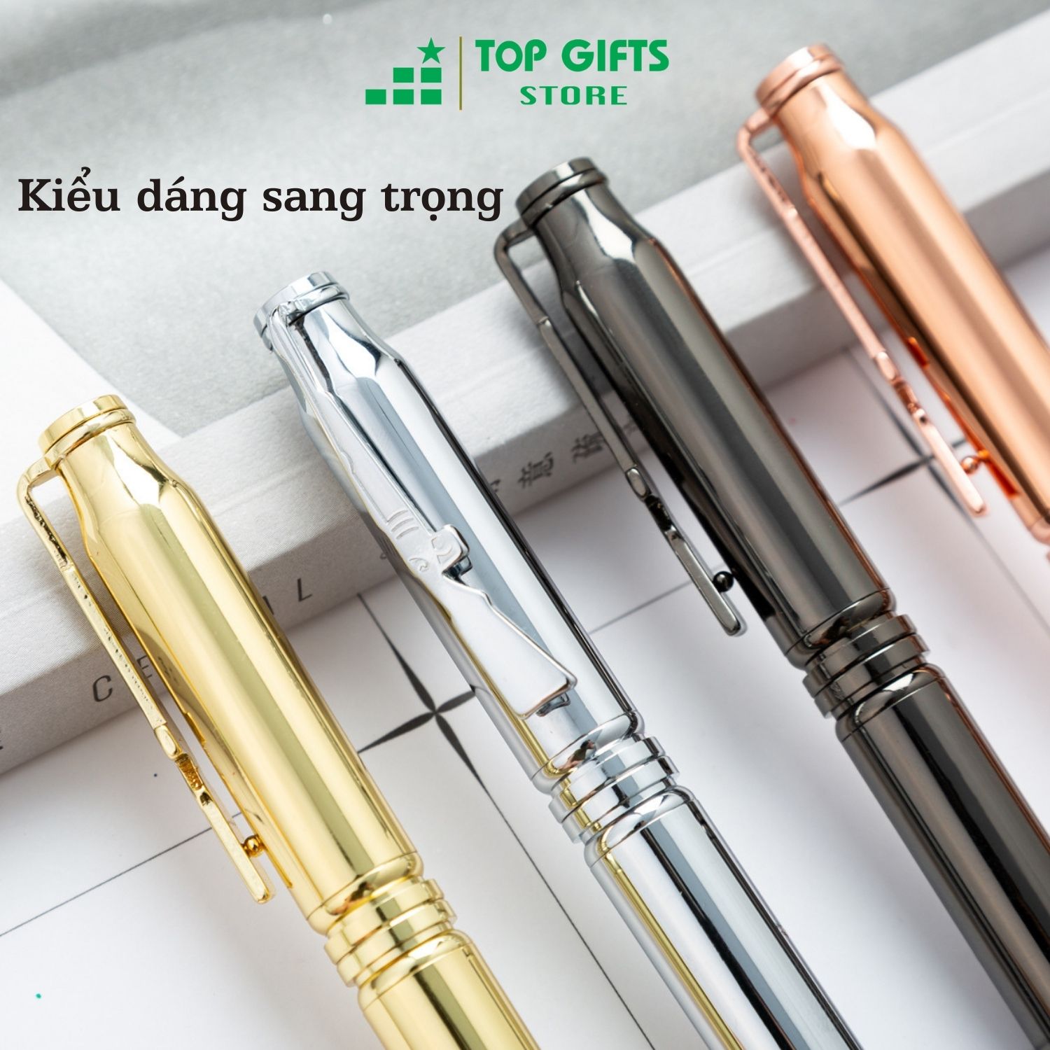 Bút ký khắc tên VD060 - khắc tên theo yêu cầu mực xanh ngòi 0.7mm