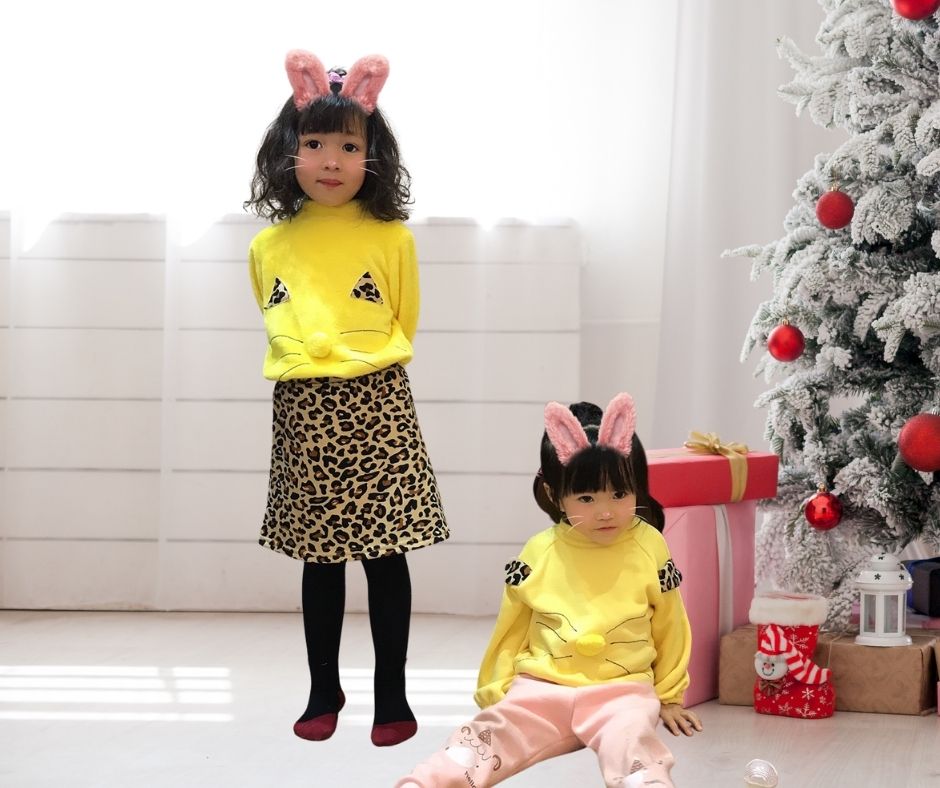 Áo lông cao cổ cho bé gái từ 8 kg đến 20 kg