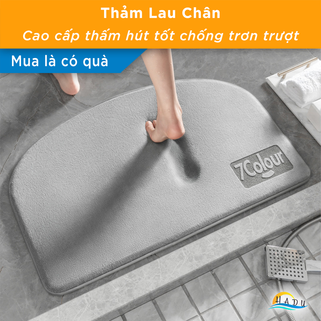 Thảm Lau Chân Thấm Nước Chống Trượt Nhà Bếp Nhà Tắm Phòng Khách Cao Cấp 40x60cm HADU