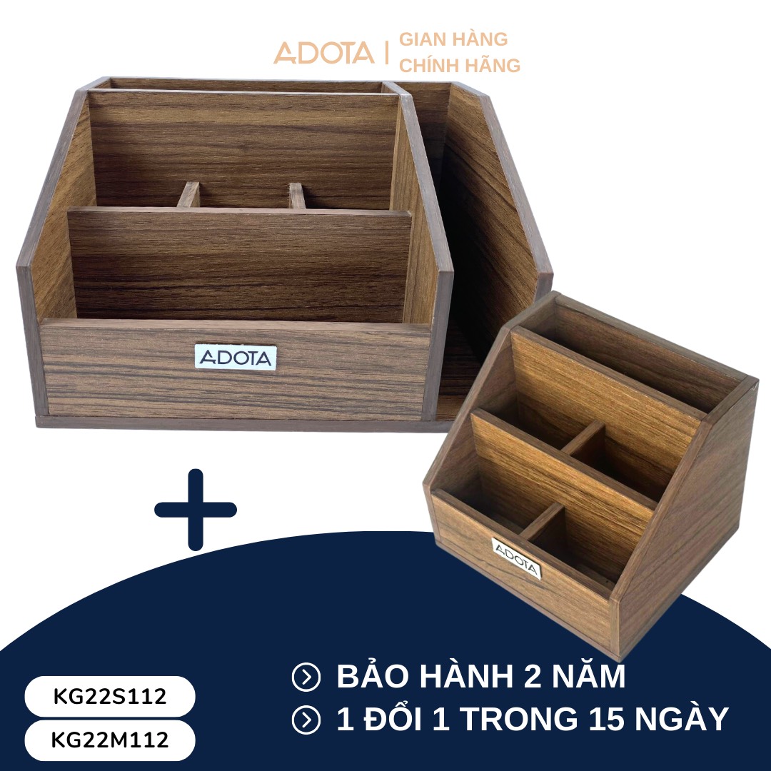 Combo: kệ gỗ để bàn KG22M112 và kệ gỗ mini KG22S112 để bàn phong cách hiện đại sang trong ADOTA