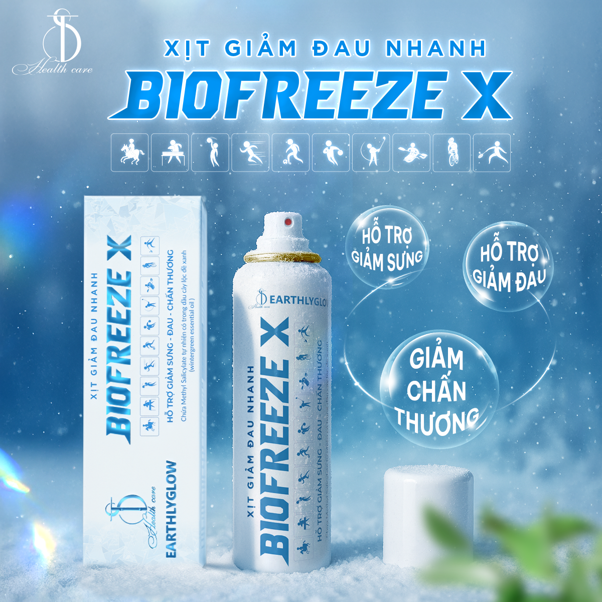 XỊT GIẢM ĐAU NHANH BIOFREEZE 150 ML HỖ TRỢ GIẢM SƯNG - ĐAU - CHẤN THƯƠNG THỂ THAO