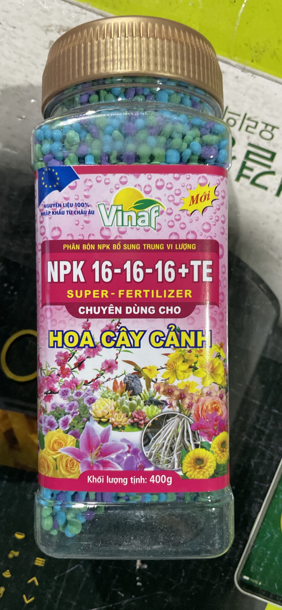 Phân NPK tổng hợp 16-16-16 TE chuyên dùng cho hoa, cây cảnh