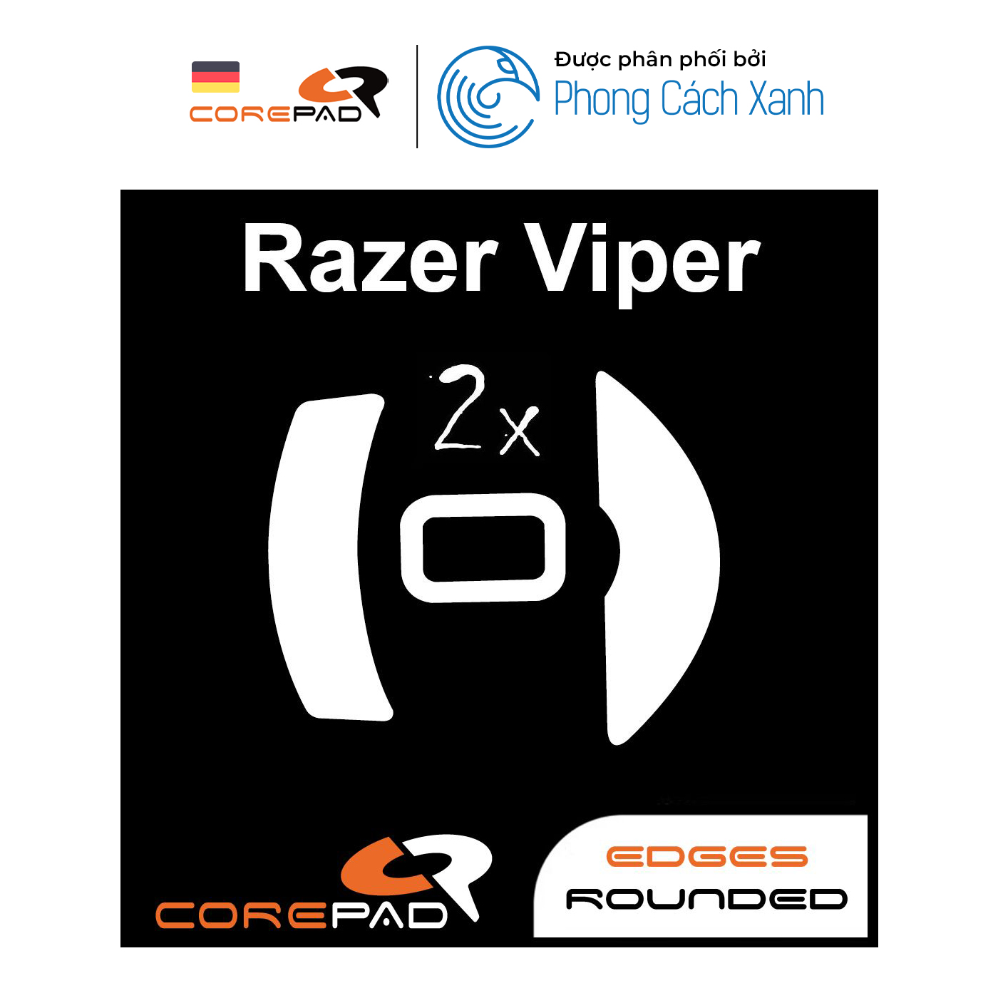 Feet chuột PTFE Corepad Skatez PRO Razer Viper / Razer Viper 8KHz (2 bộ) - Hàng Chính Hãng