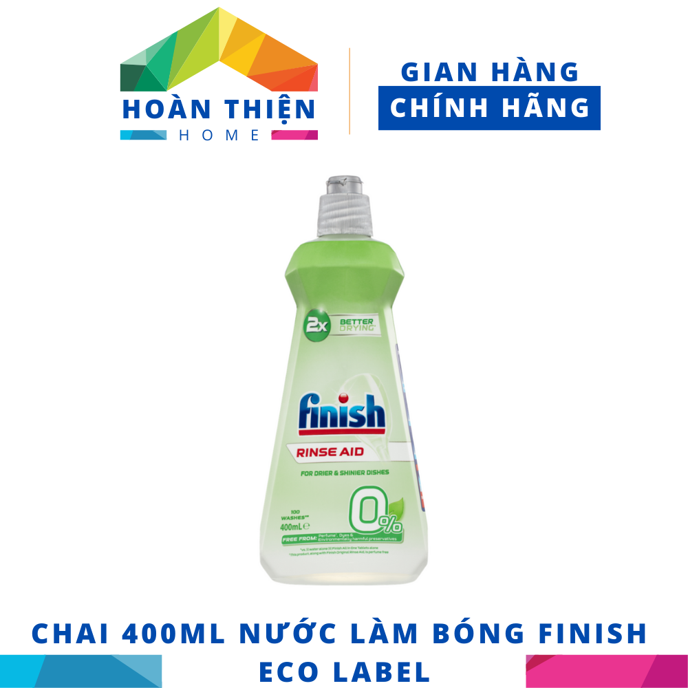 Combo 2 chai Nước Làm Bóng Chén Bát Finish Rinse &amp; Shine Aid - 400ML/chai