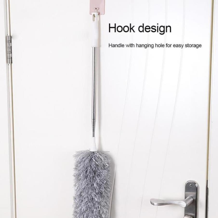 Chổi quét bụi cán Inox dài 70 - 252 cm có thể kéo rút Cây phất trần san hô Microfiber Duster