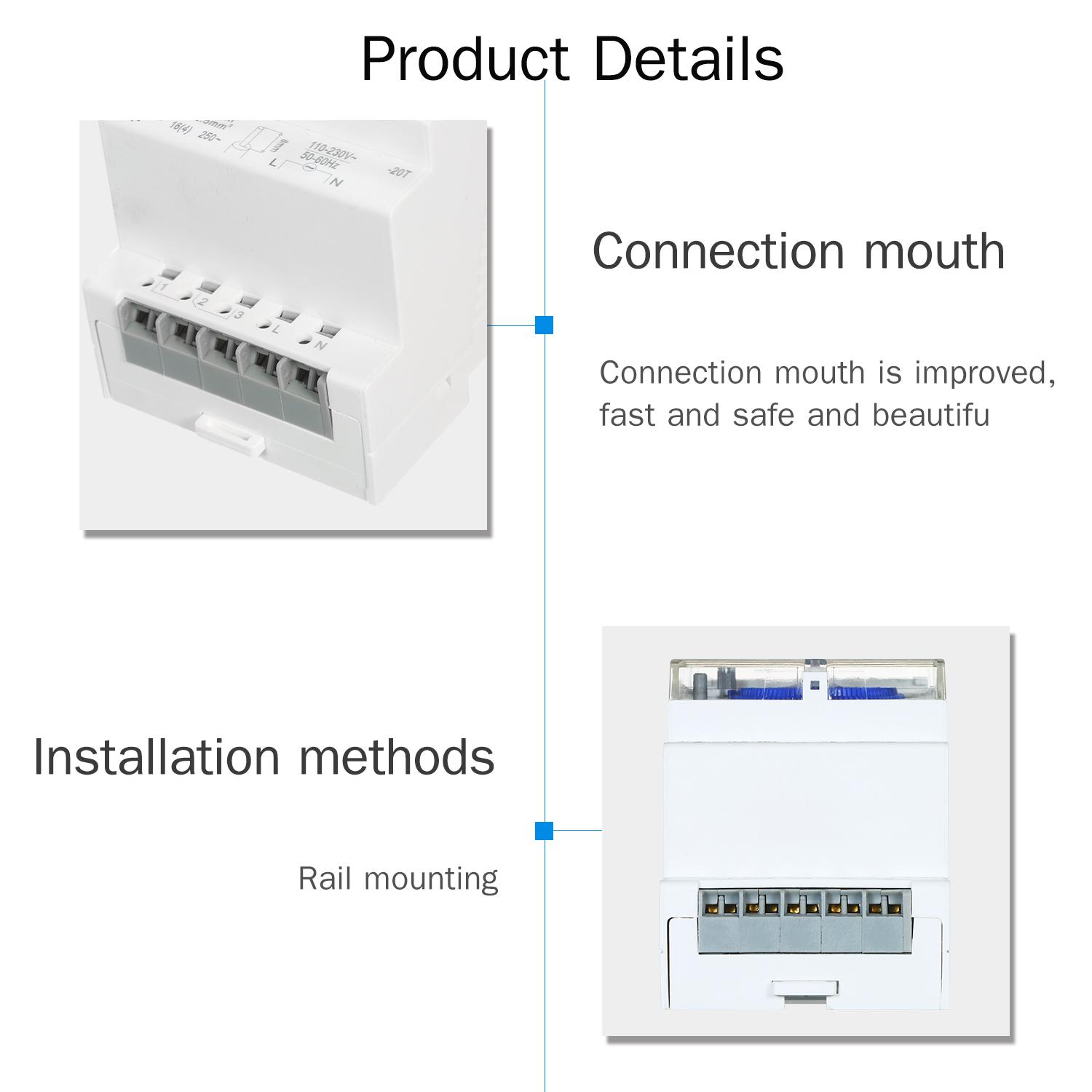 SUL181d 24-Hour Mechanical Timer 30-Minute Intervals Time Switch Relay Electrical Programmable Timer 24 hour Din Rail