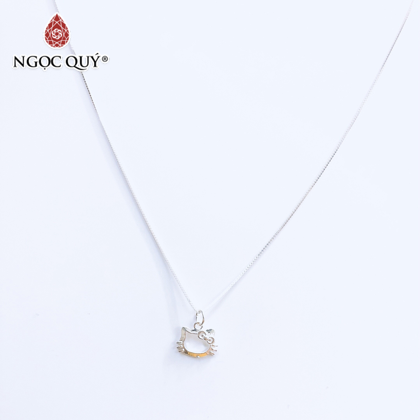Dây chuyền bạc mặt mèo hellokitty - Ngọc Quý Gemstones