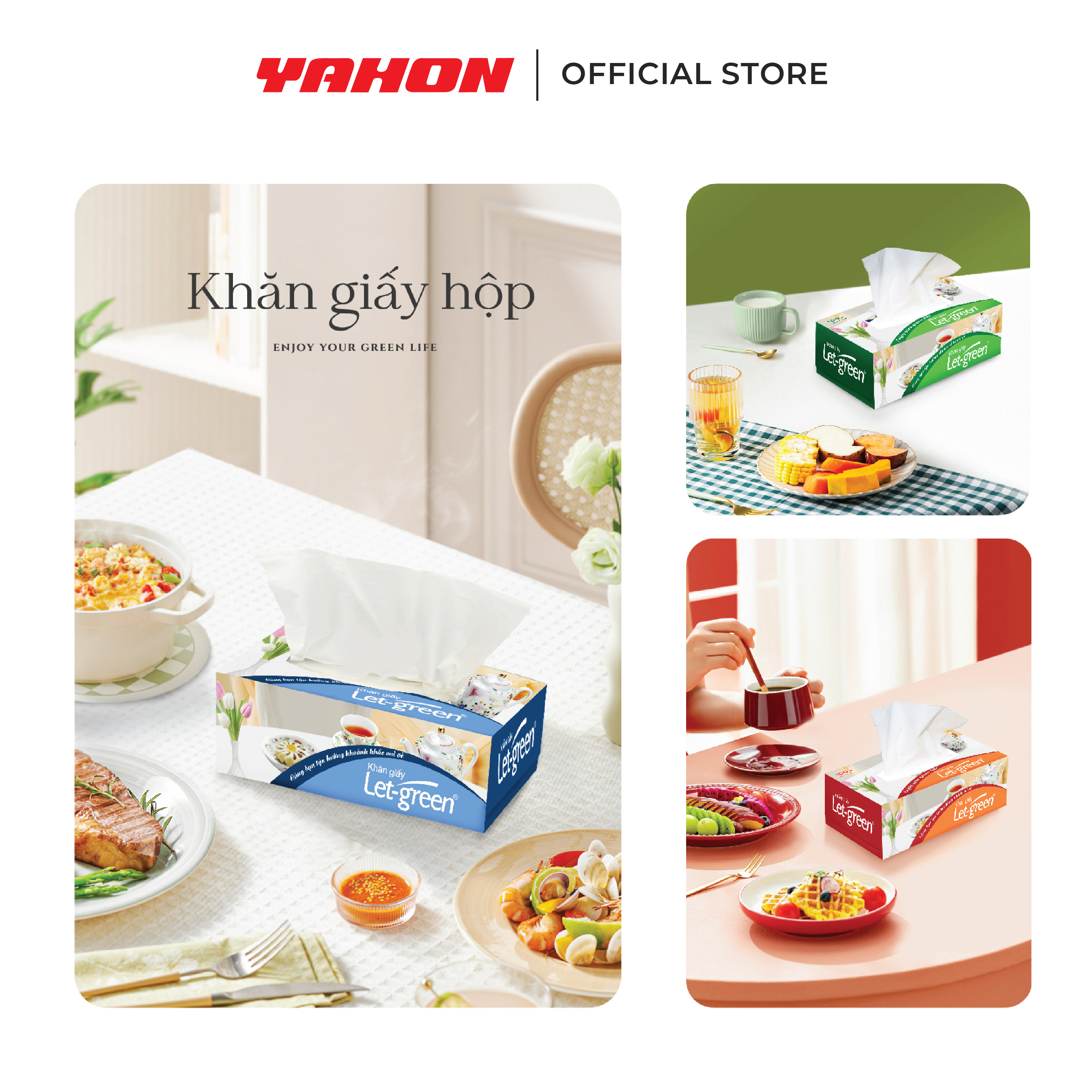 Combo Hộp Khăn Giấy Lụa LET-GREEN, 160 Tờ/Hộp