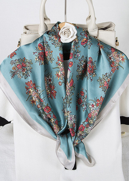 Khăn Lụa Vuông Họa Tiết Hoa Nhí Sang Trọng - Chất Liệu Chiffon 70x70cm - Mã KL049