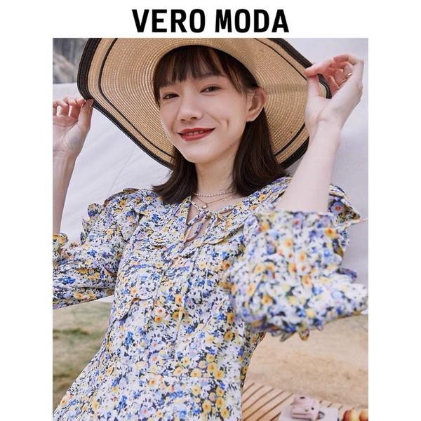 Đầm hoa nhí phối bèo VERO MODA hàng auth săn sale