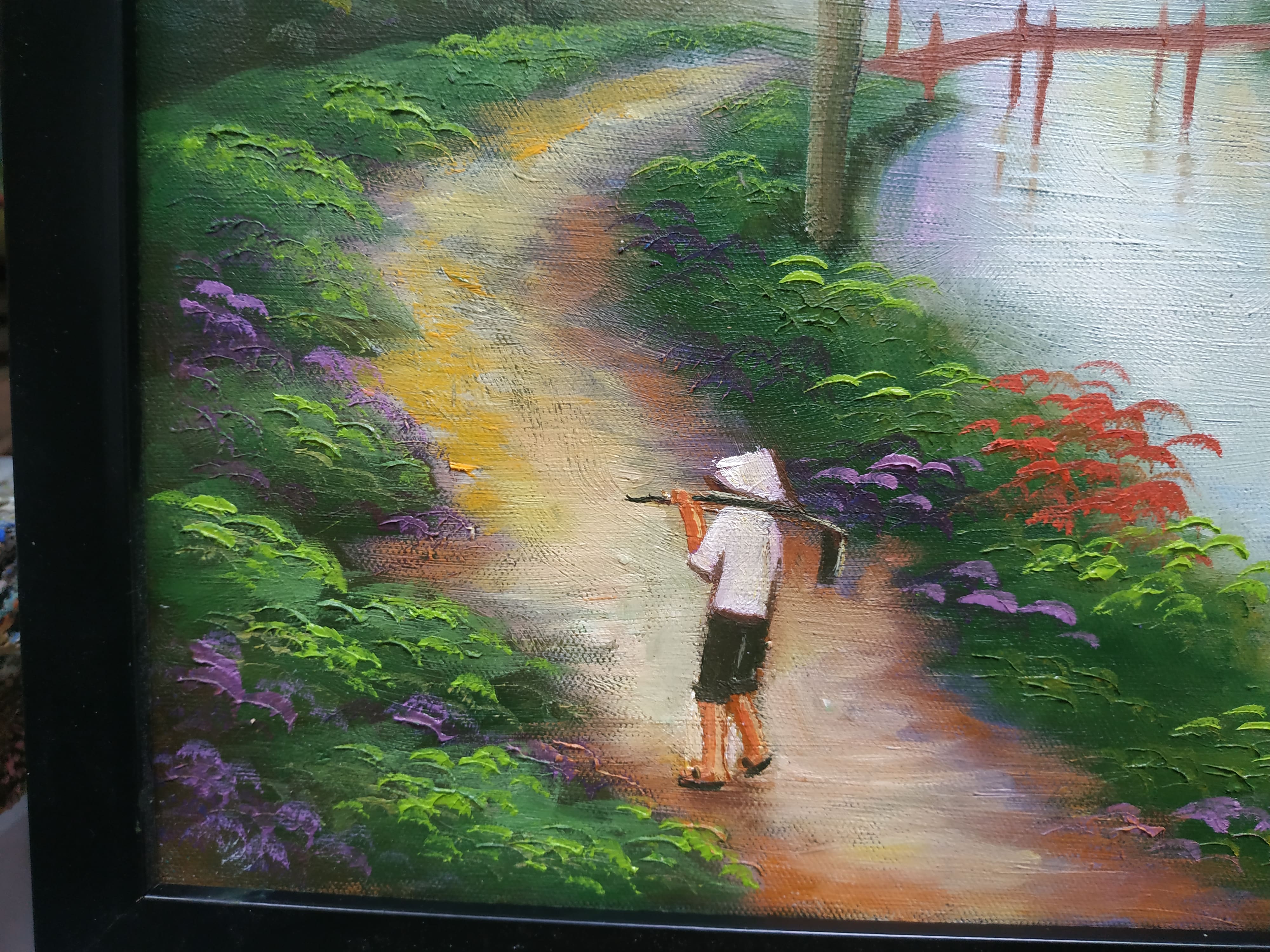 Tranh Sơn Dầu Vẽ Tay 100% - Chiều Làng 40x50cm