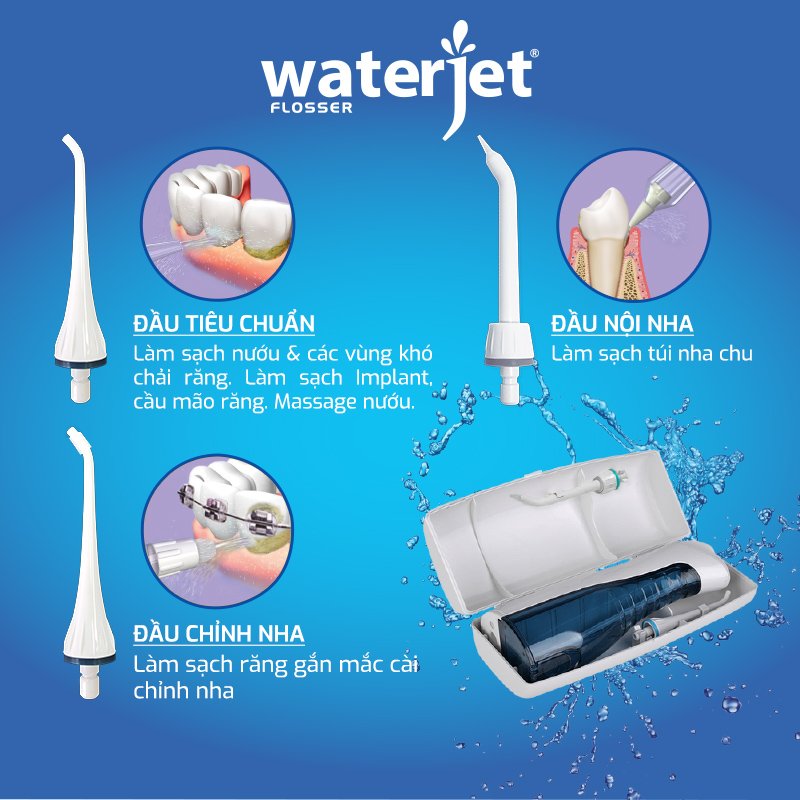 Máy tăm nước cá nhân không dây Waterjet Flosser Cordless Advanced