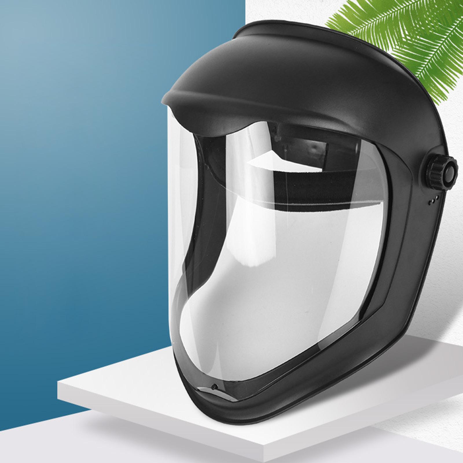 Face Shield Helmet Mask with Clear Polycarbonate Visor Anti FOG UV Blocking Protective Cover Safety Grinding