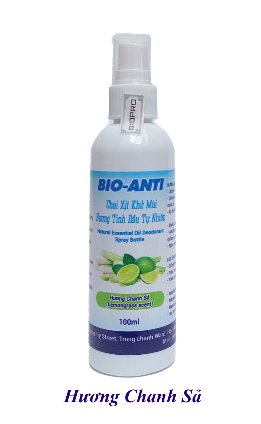 Chai xịt khử mùi diệt khuẩn hương tinh dầu tự nhiên Bio-Anti Chai 100ml Khử mùi phòng, Toilet, Khu vực gây mùi