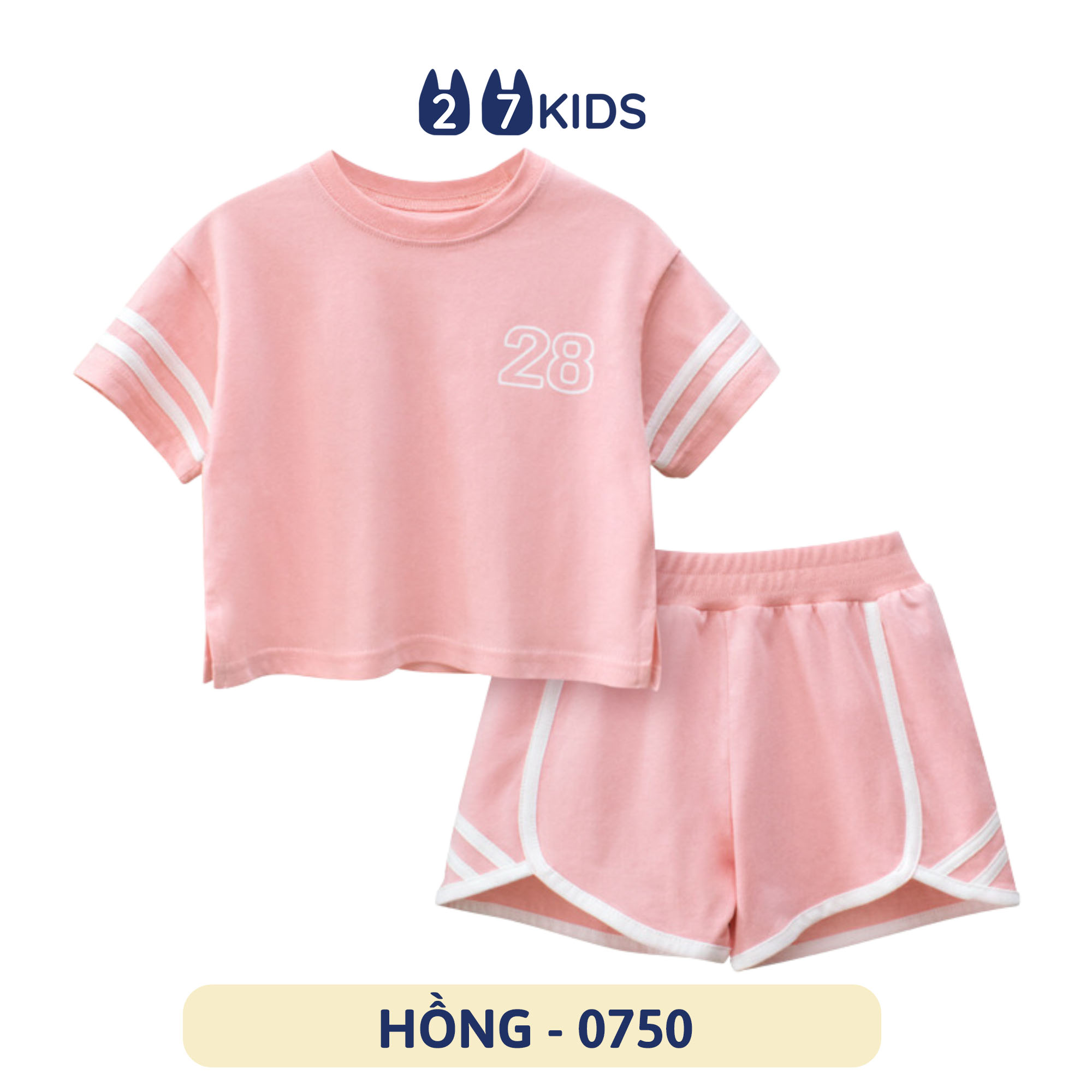 Bộ quần áo thun ngắn tay cho bé gái 27Kids 27Home đồ bộ nữ cho trẻ từ 2-10 tuổi GSSE1