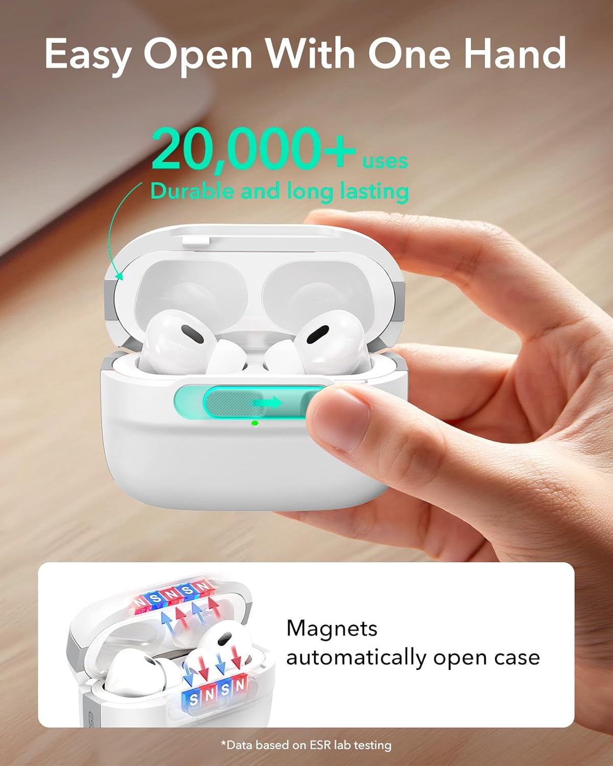Bao Case cho AirPods Pro 2 (2023/2022/2019) ESR Pulse FlickLock Case with HaloLock – Hàng Chính Hãng