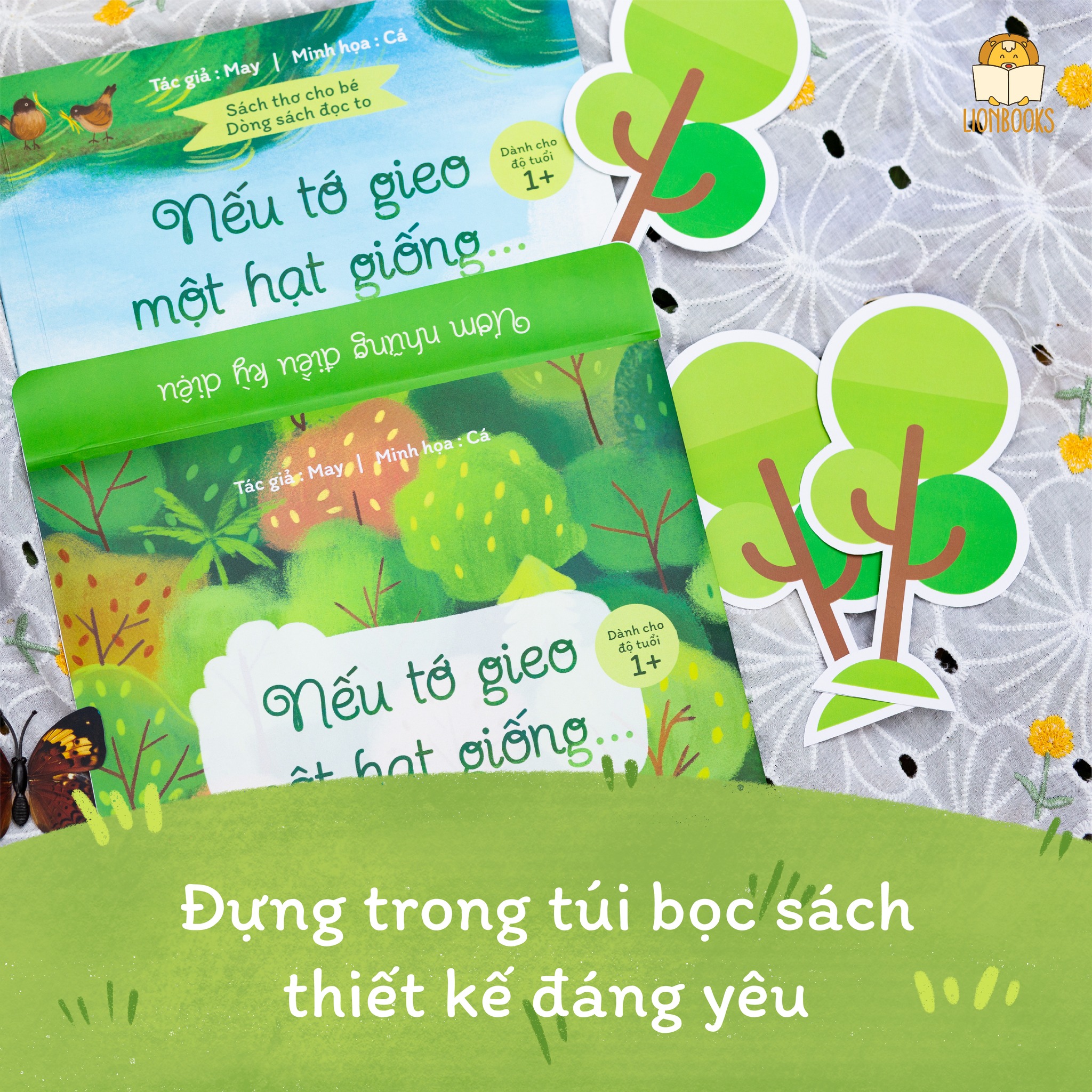 Set sách Nếu Tớ Gieo Một Hạt Giống... Sách thơ cho bé từ 1 tuổi tập nói, tập đọc (Tặng kèm phong bao bọc sách, bookmark dễ thương)