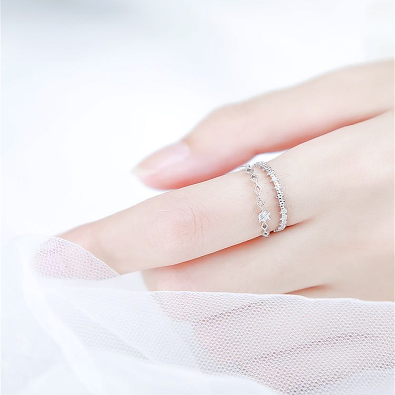 Nhẫn bạc nữ thương hiệu AROCH Jewelry bạc Ý s925,Freesize phù hợp mọi kích thước tay J4728