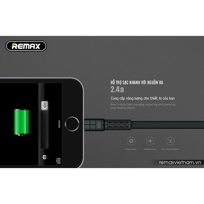Cáp Sạc dành cho IPhone Remax Armor Data Micro Rc-116i Hỗ Trợ Sạc Nhanh 2.4A - Hàng Chính Hãng