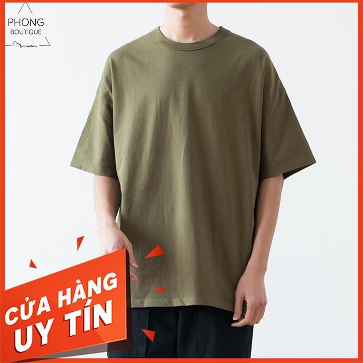 Áo thun tay lỡ cotton trơn Phong Boutique
