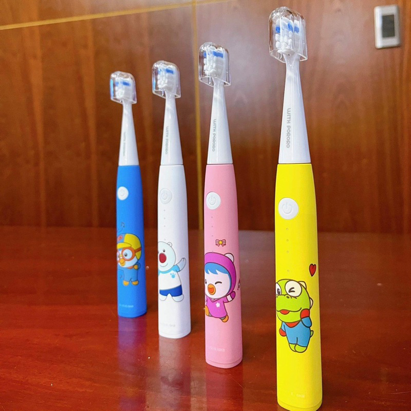 Bàn chải điện sóng âm cho bé Pororo Kids Hàn Quốc loại bỏ mảng bám trên răng hiệu quả
