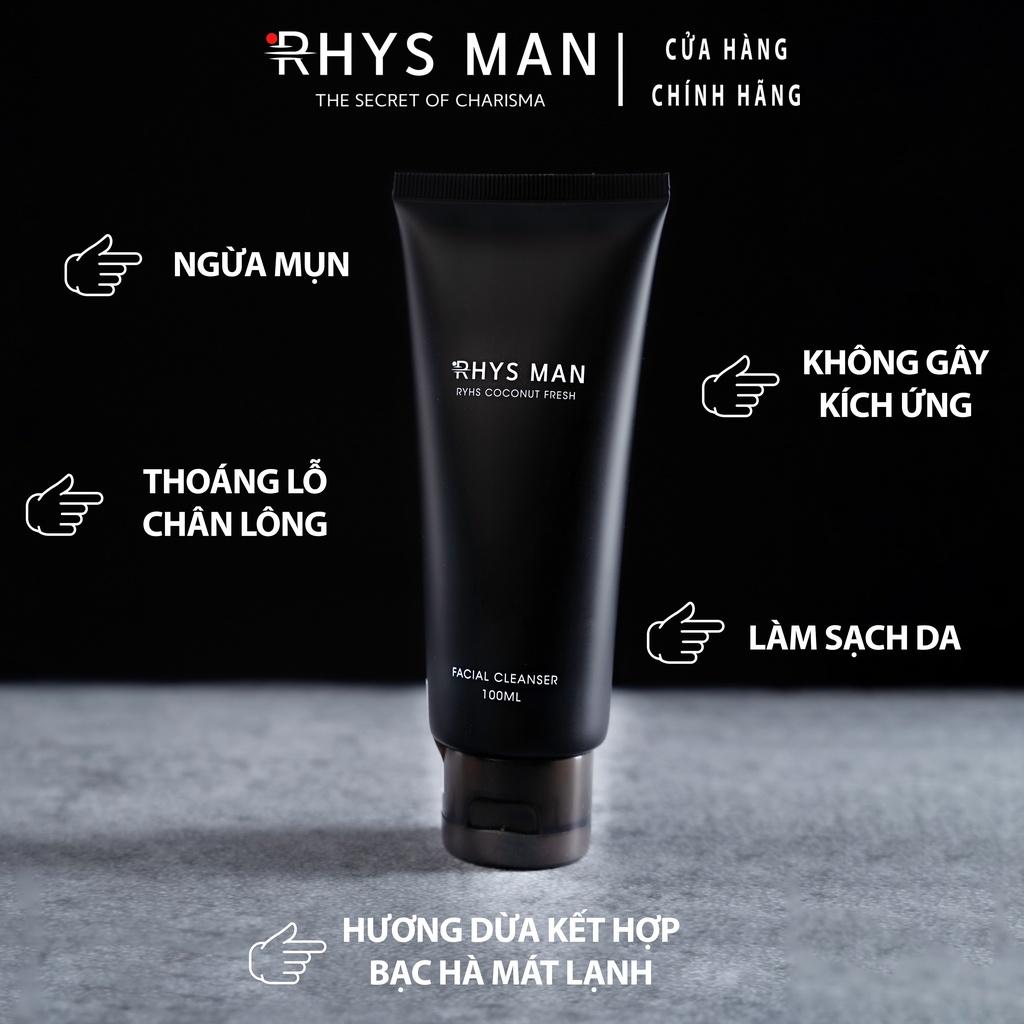 Combo Sữa rửa mặt nam Rhys Coconut Fresh 100ml &amp; Dung dịch vệ sinh nam Rhys Ultimate 100ml - Hàng chính hãng