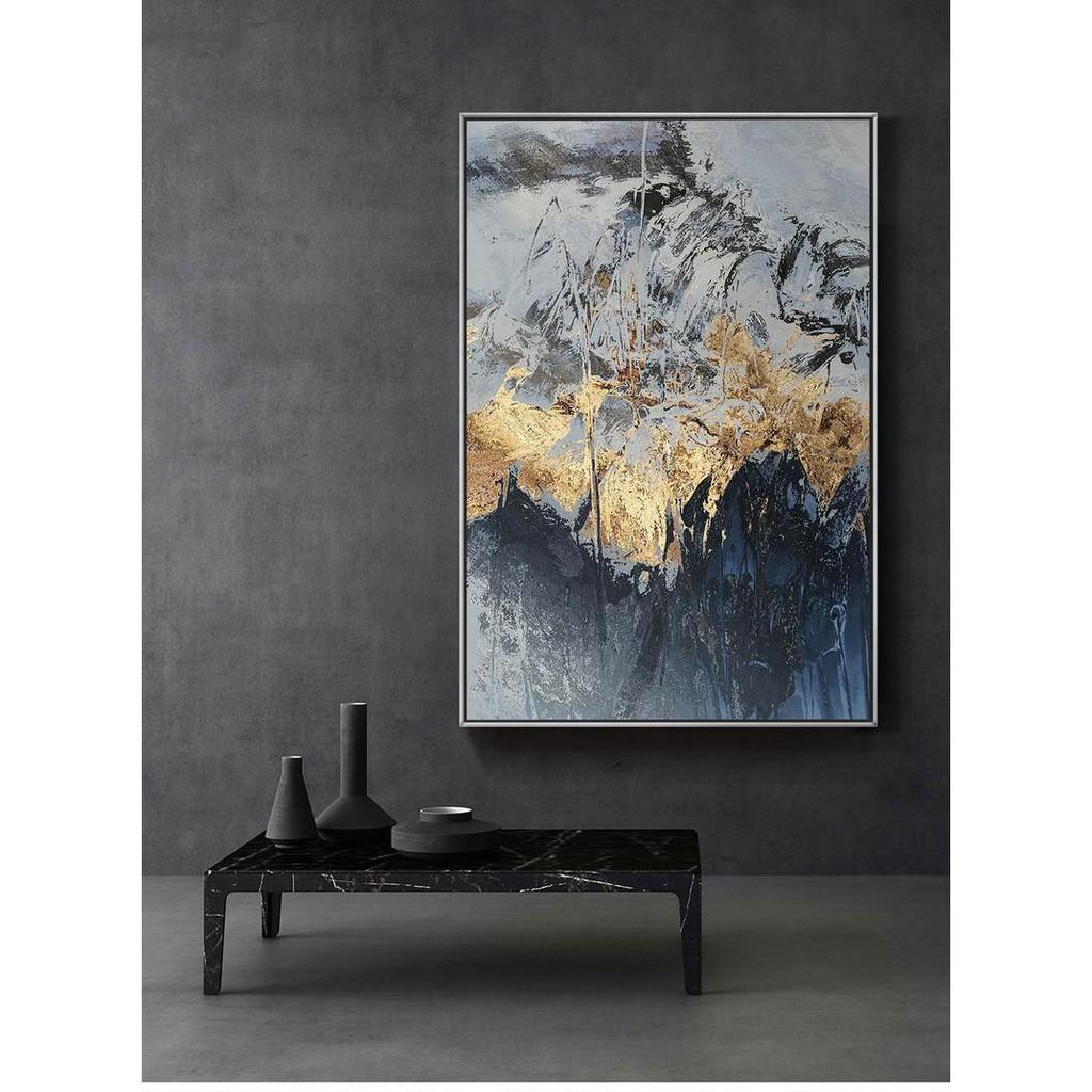 Tranh Canvas Cao Cấp | Tranh trừu tượng Abstract extra large wall art, Mountain print, Wall Art on Canvas art Gold