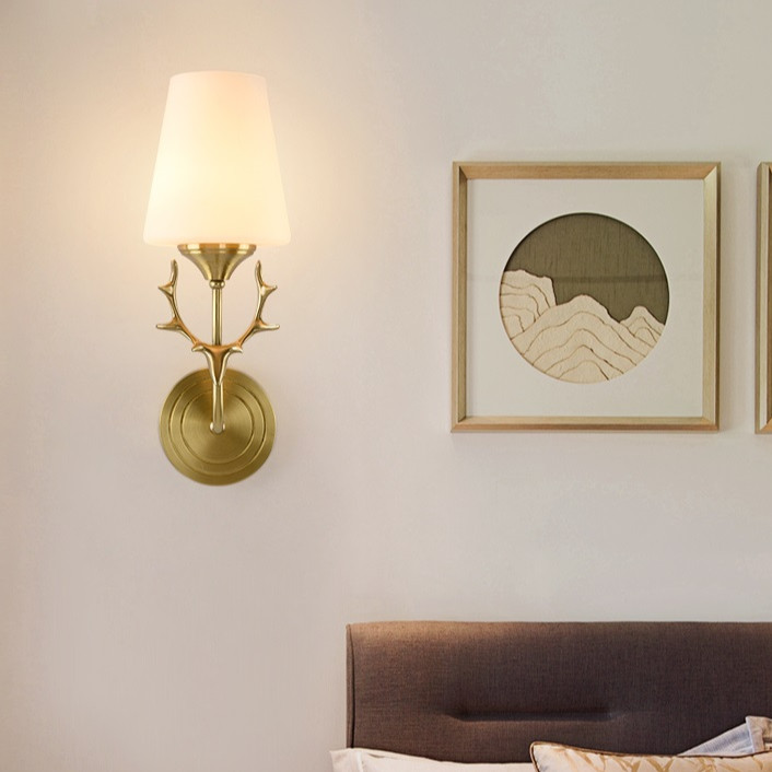 Đèn tường KEARA sừng hươu trang trí nội thất sang trọng, hiện đại - kèm bóng LED chuyên dụng.