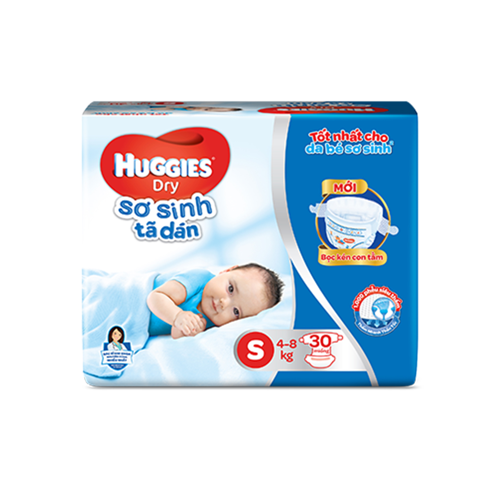 Combo 2 tã dán sơ sinh Huggies Diapers New Born S30