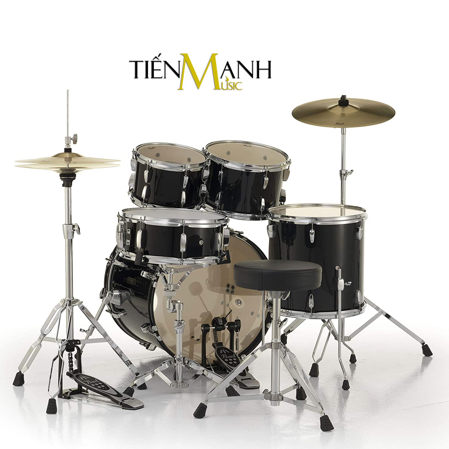 Bộ Trống Dàn Cơ Pearl Jazz Drum RS505C-C31 Jet Black RS505CC31 Hàng Chính Hãng - Kèm Móng Gẩy DreamMaker