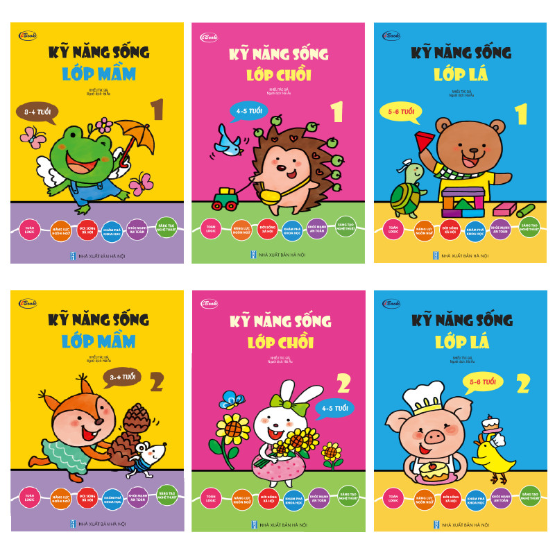 Sách thiếu nhi - Combo 6 cuốn - KỸ NĂNG SỐNG - Lớp Mầm, Chồi, Lá 3-6 tuổi