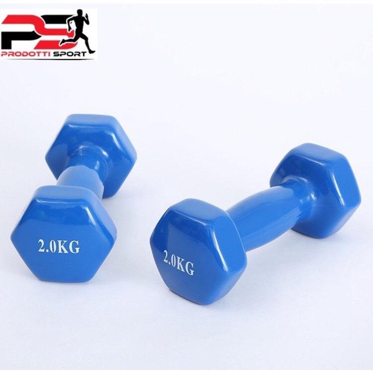 Bộ Tạ Tay Nữ 2kg Bọc Cao Su Tập Gym (Tổng 4kg) Màu Ngẫu Nhiên