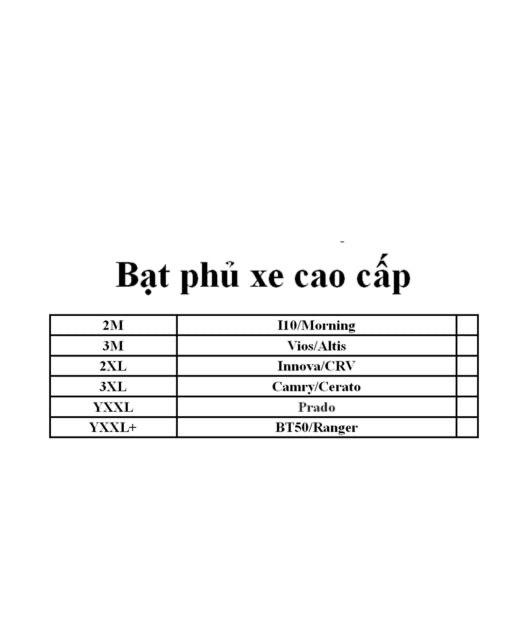 Bạt phủ xe cao cấp 3 lớp chống nóng chống cháy chống xước ô tô