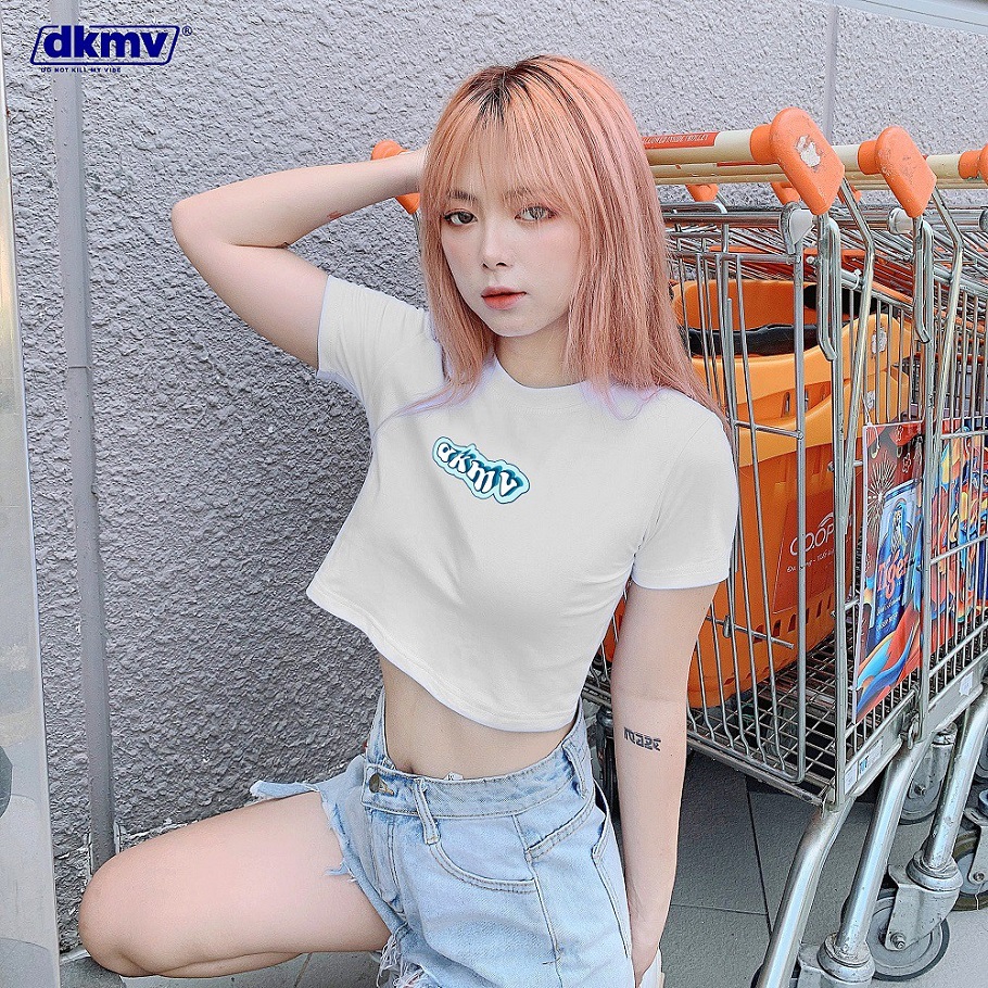 Áo croptop nữ màu trắng | DKMV Croptop Azure-White