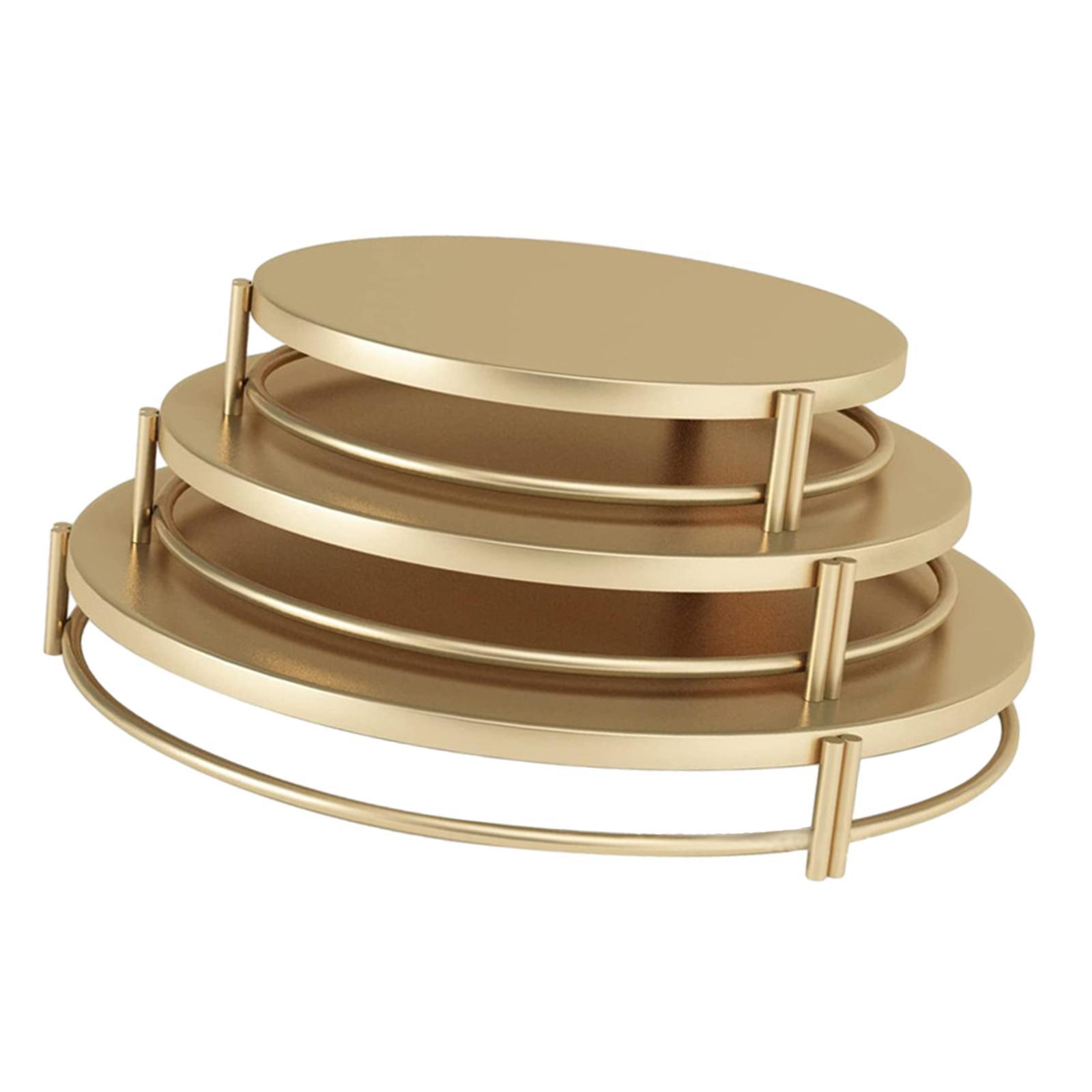 3x Cake Stands Set Candy Display Iron Round Simple Dessert Tray Dessert Storage Cake Plate for Event Countertop Birthday Kitchen Decoration